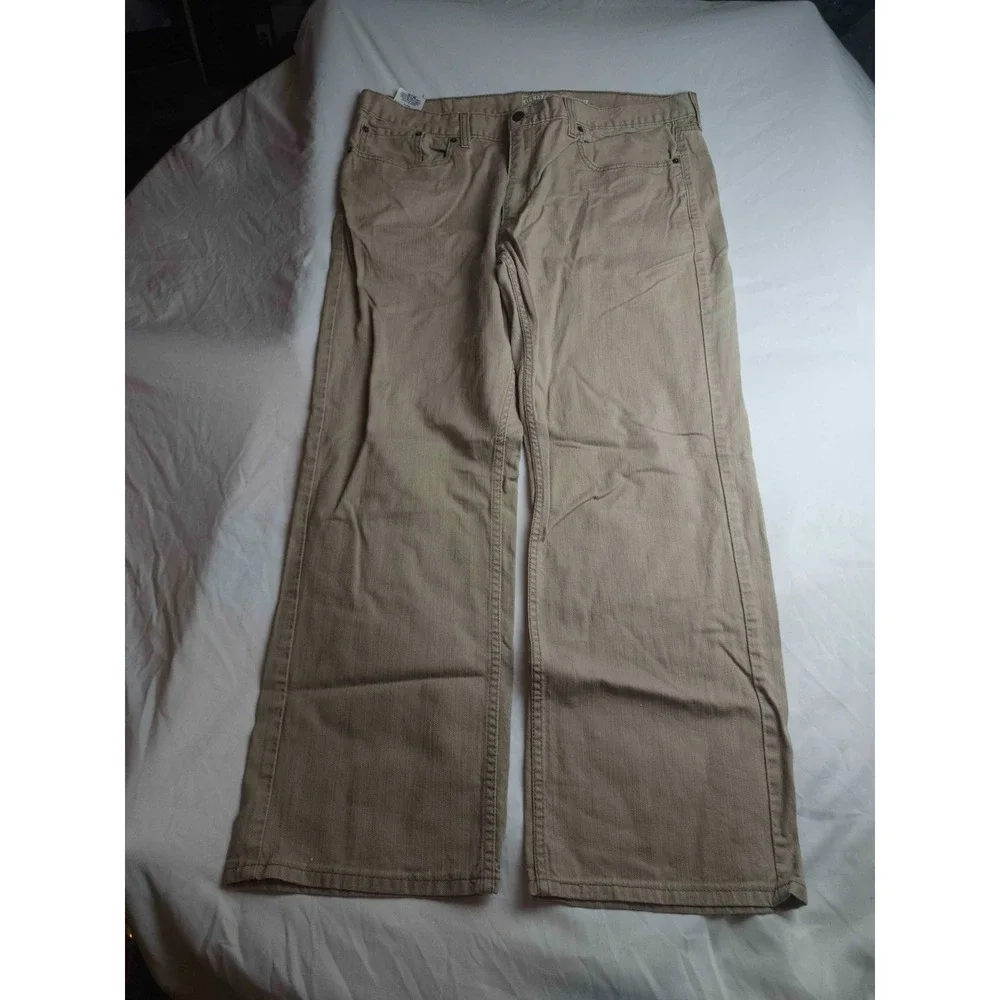 Levis Chino Pants Mens 40x28 Beige Preppy Smart Casual Straight Leg Workwear